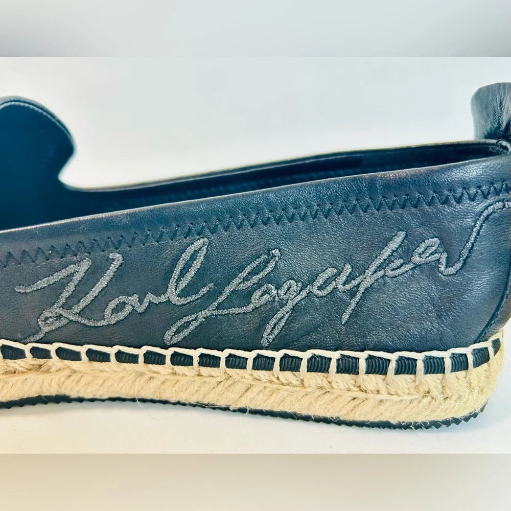 Karl Lagerfeld Paris Women's Michaela Embellished Slip-On Espadrille Flats 7.5